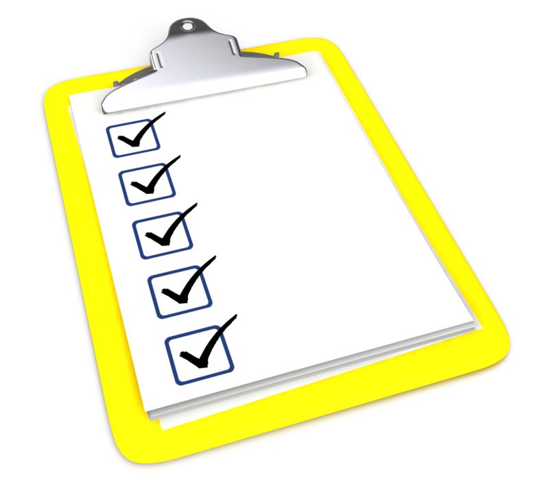High-resolution clipart illustration of Clipboard With Five Checkmarks, designed for digital transformation strategies, enterprise software training, and advanced information technology frameworks.