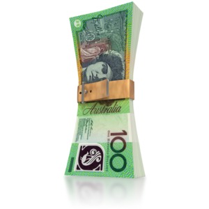 Australain Money Squeeze PowerPoint clipart graphic preview.