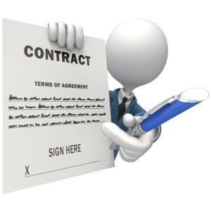Contract Salesman Signature Pen PowerPoint clipart graphic preview.
