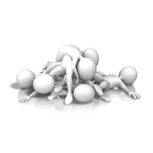 Stick Figure Pile Up PowerPoint clipart graphic preview.