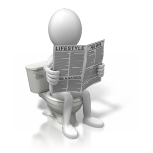 On The Toilet Reading PowerPoint clipart graphic preview.