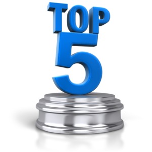 Top 5 Pedestal PowerPoint clipart graphic preview.