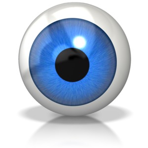 Single Eyeball PowerPoint clipart graphic preview.