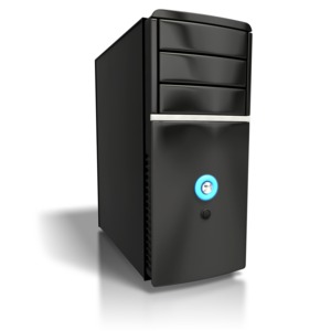 Computer Tower Angled PowerPoint clipart graphic preview.