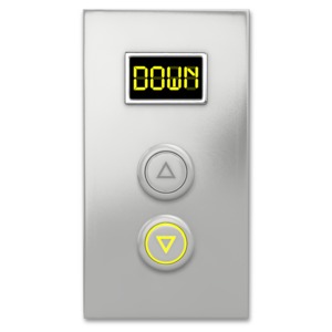 Elevator Button Down PowerPoint clipart graphic preview.