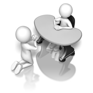 Begging To The Boss PowerPoint clipart graphic preview.