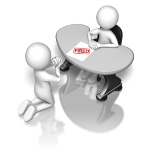 Begging To The Boss Fired PowerPoint clipart graphic preview.