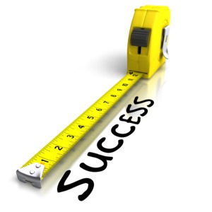 Tape Measuring Success PowerPoint clipart graphic preview.