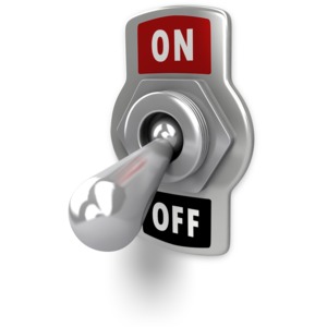 Switch Flipped Off PowerPoint clipart graphic preview.