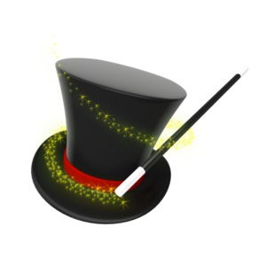 Magician Hat Wand Swirl PowerPoint clipart graphic preview.