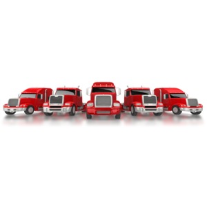 Semi Convoy Line PowerPoint clipart graphic preview.
