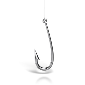 Fishing Hook Suspended PowerPoint clipart graphic preview.