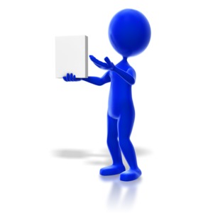 Stick Figure Showing an Item PowerPoint clipart graphic preview.