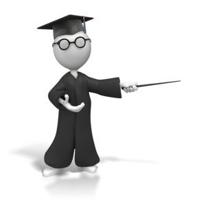 Professor With Pointer Display PowerPoint clipart graphic preview.