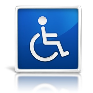 Handicapped Sign Glossy PowerPoint clipart graphic preview.
