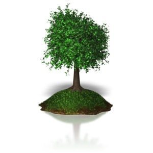 Island Tree PowerPoint clipart graphic preview.