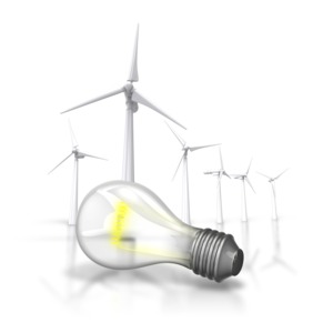 Energy Light Bulb Wind Turbine PowerPoint clipart graphic preview.