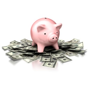 Piggy Bank Save Money PowerPoint clipart graphic preview.