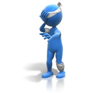 Patient With Bandages Disorientated PowerPoint clipart graphic preview.