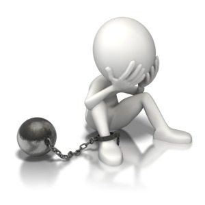 Stick Figure Ball N Chain PowerPoint clipart graphic preview.