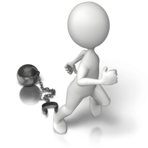 Ball N Chain Freedom PowerPoint clipart graphic preview.
