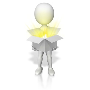 Holding Open Box Of Light PowerPoint clipart graphic preview.