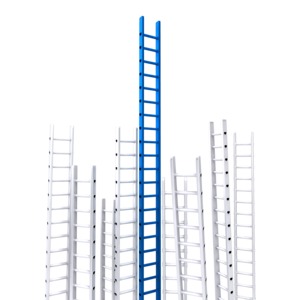 Corporate Ladder Leader PowerPoint clipart graphic preview.