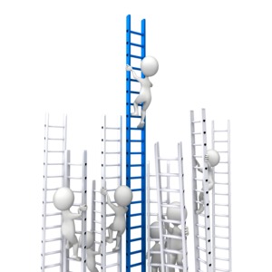 Competition Corporate Ladder PowerPoint clipart graphic preview.