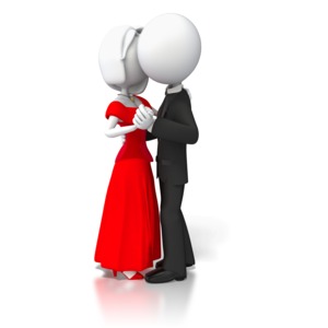 Couple Slow Dancing PowerPoint clipart graphic preview.