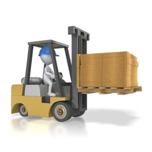 Forklift Carry Flatten Boxes PowerPoint clipart graphic preview.