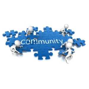 Puzzle Pieces Community Teamwork PowerPoint clipart graphic preview.