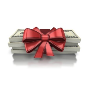 Gift Of Money PowerPoint clipart graphic preview.