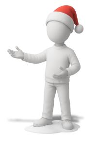 Christmas Figure Presenting PowerPoint clipart graphic preview.