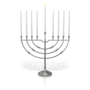 Menorah Shamash Candle Lit PowerPoint clipart graphic preview.