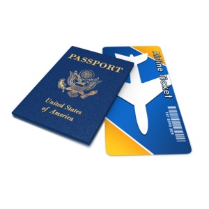Ticket Passport Airline Travel PowerPoint clipart graphic preview.