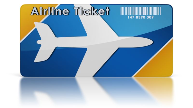 High-resolution clipart illustration of Commercial Airline Ticket, designed for corporate facility safety compliance, residential property access control, and physical security asset management.