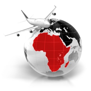 Flight To Africa PowerPoint clipart graphic preview.