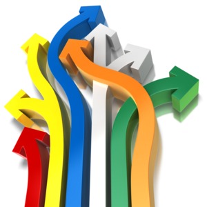 Many Ways To Go PowerPoint clipart graphic preview.
