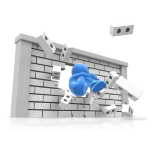 Human Cannonball Wall Break PowerPoint clipart graphic preview.