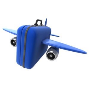 Luggage Travel Flight PowerPoint clipart graphic preview.