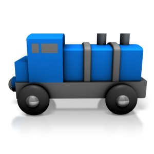 Toy Train Engine PowerPoint clipart graphic preview.