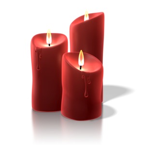 Christmas Candles PowerPoint clipart graphic preview.