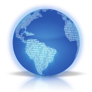Binary Earth PowerPoint clipart graphic preview.
