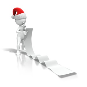 Christmas Figure Reading List PowerPoint clipart graphic preview.