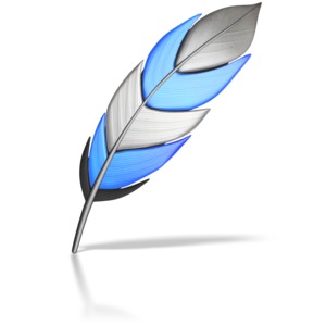 Single Colored Feather PowerPoint clipart graphic preview.