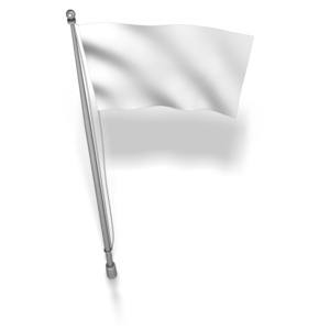 White Flag On Flag Pole PowerPoint clipart graphic preview.