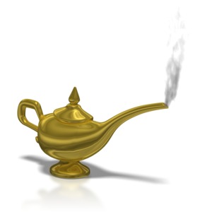 Aladdin Lamp Smoke PowerPoint clipart graphic preview.