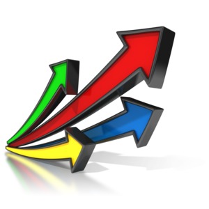 Arrows Shooting Upward PowerPoint clipart graphic preview.