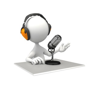 Podcasting PowerPoint clipart graphic preview.