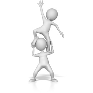 Stick Figure Boost PowerPoint clipart graphic preview.